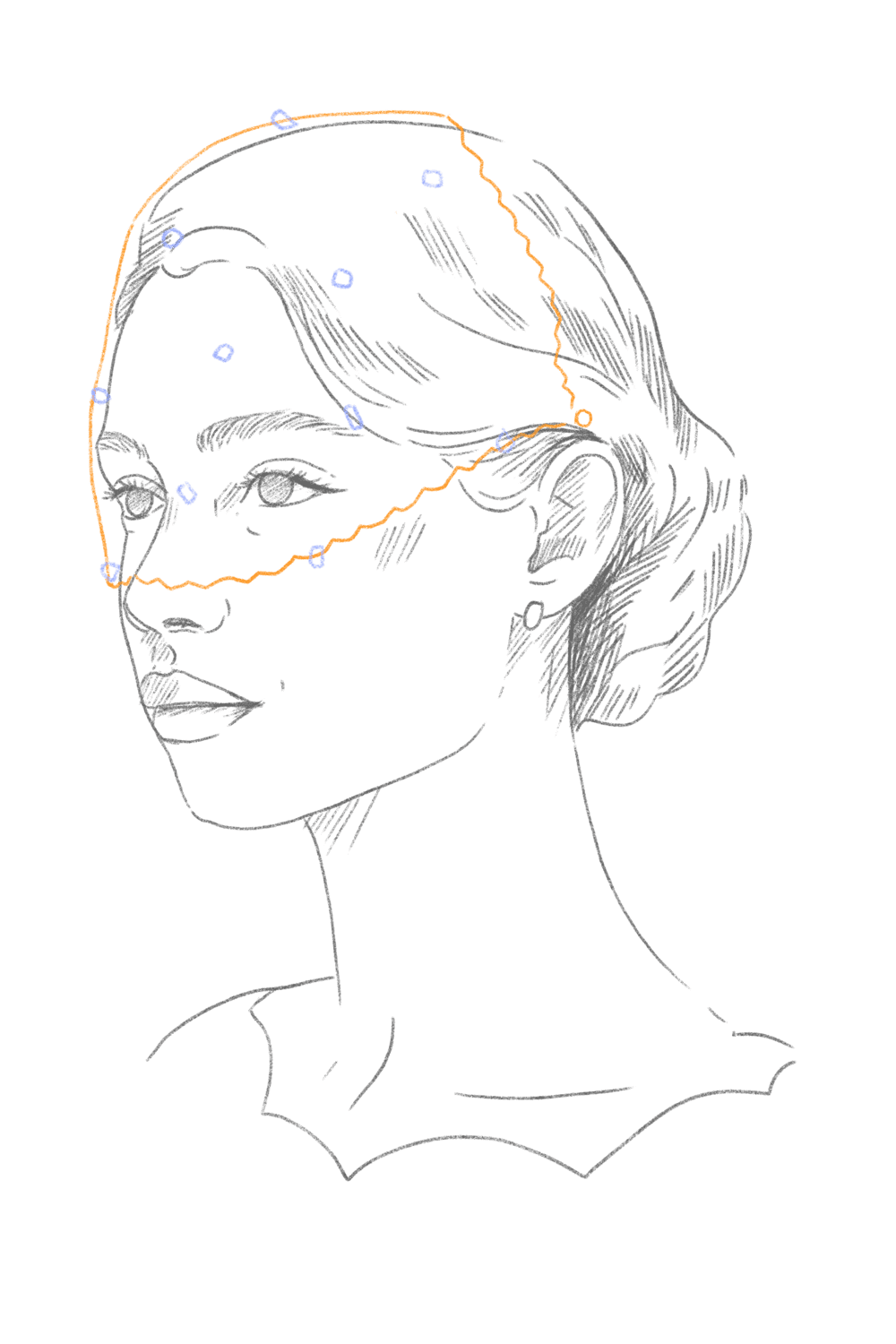 Dessin du modèle Iris porté