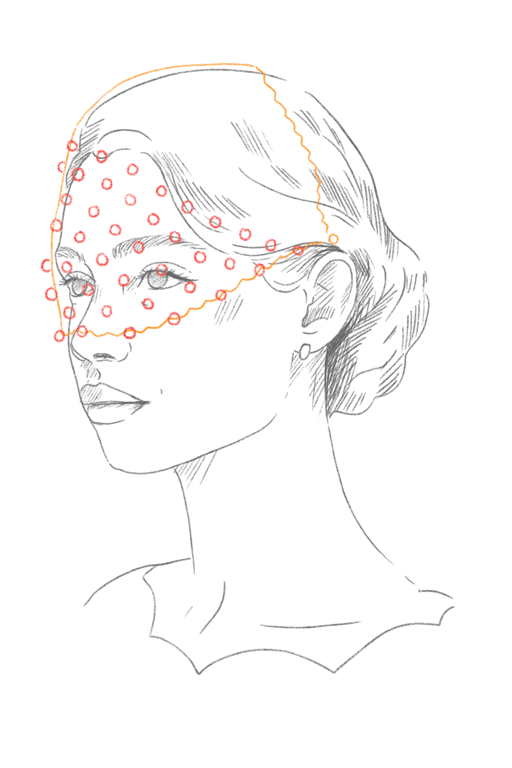 Dessin du modèle Ombeline porté